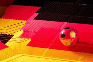 fotboll bollar objekt, sport boll design, fotboll element tysk Färg begrepp, 3d illustration, abstrakt fotboll teknologi, smartphone mobil skärm, grön bakgrund, uppkopplad sport, tysk flagga foto