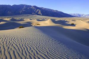 sanddyner och berg i ökenlandskap