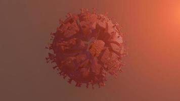 död- korona virus eller virus förstörelse efter medicinsk från vaccin på röd bakgrund. 3d framställa foto