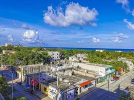 playa del carmen quintana roo mexico 2022 stadsbild Karibiska havet och stranden panoramautsikt playa del carmen. foto