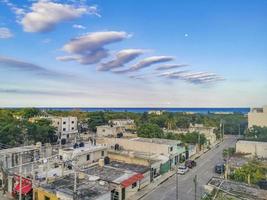 playa del carmen quintana roo mexico 2022 stadsbild Karibiska havet och stranden panoramautsikt playa del carmen. foto