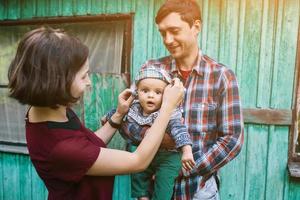 familj utomhus- porträtt foto