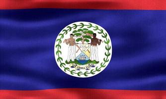 belize flagga - realistisk viftande tyg flagga foto