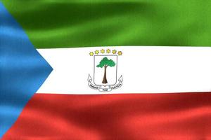 Ekvatorialguineas flagga - realistiskt viftande tygflagga foto