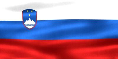 3D-illustration av en slovenien flagga - realistiska viftande tyg flagga foto