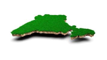 Indien Karta jord landa geologi korsa sektion med grön gräs 3d illustration foto