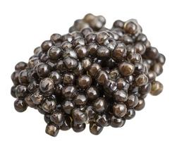 lugg av svart stör kaviar isolerat på vit foto