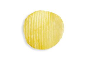 potatis chip isolerat på vit bakgrund med klippning väg foto