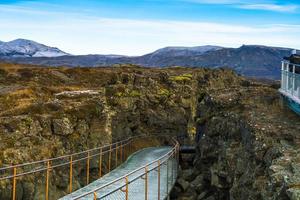 pingvellir, eller thingvellir, en webbplats av historisk och kulturell nationell parkera i sydvästlig Island, gräns mellan de norr amerikan tektoniska tallrik och de eurasian foto