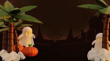 Lycklig halloween 3d bakgrund med pumpa foto