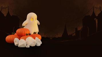 Lycklig halloween 3d bakgrund med pumpa foto