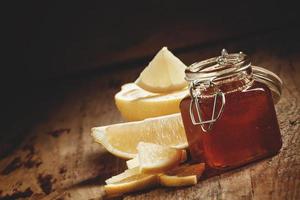 honung med citron, örtmedicin och hälsosam matkoncept