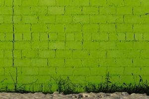 grön plåster grov tegel utanför vägg textur foto