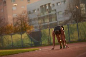 atletisk man Start foto