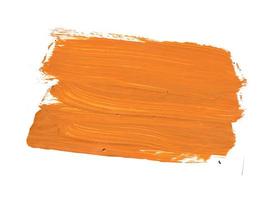 orange akryl måla stroke för design element. konstnärlig borsta stroke för prydnad och lägre tredjedelar isolerat bakgrund foto