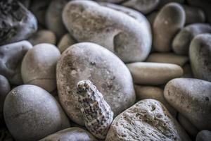 vit sten stenar på de strand av myrtos foto
