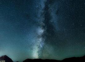 starry natt blå himmel bakgrund foto