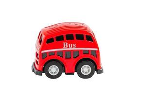 London röd traditionell buss bil isolerat på vit bakgrund med klippning väg. foto