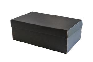 attrapp svart låda isolerat på vit bakgrund foto