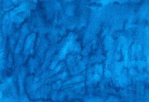 vattenfärg djup blå bakgrund textur hand målad. akvarell azurblå abstrakt bakgrund. foto