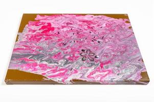 målning med dekorerad rosa akryl bild foto