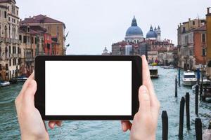 turist fotografier Venedig stadsbild foto