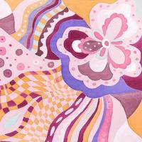 rosa och violett blommig mönster på silke batik foto