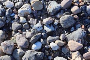 vackra stenar vid Östersjöns strand i norra Tyskland. foto