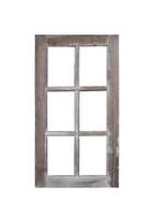 verklig årgång trä glas dörr fönster ram isolerat på vit bakgrund foto