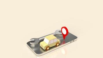 de bil och verktyg på mobil för tjänster Ansökan 3d tolkning foto