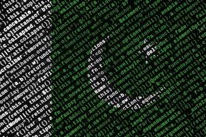 pakistan flagga är avbildad på de skärm med de program koda. de begrepp av modern teknologi och webbplats utveckling foto
