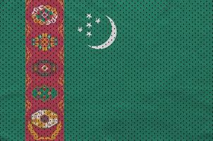 turkmenistan flagga tryckt på en polyester nylon- sportkläder maska f foto