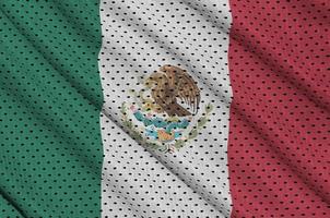 mexico flagga tryckt på en polyester nylon- sportkläder maska tyg foto