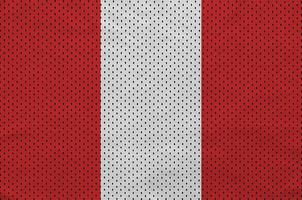 peru flagga tryckt på en polyester nylon- sportkläder maska tyg wi foto