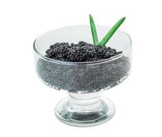 svart kaviar på vit foto
