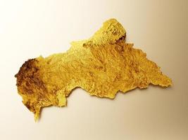 central afrikansk Karta gyllene metall Färg höjd Karta bakgrund 3d illustration foto