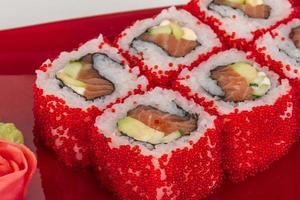 tobiko kryddig makisushi foto