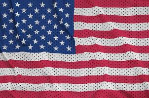 förenad stater av Amerika flagga tryckt på en polyester nylon- sport foto