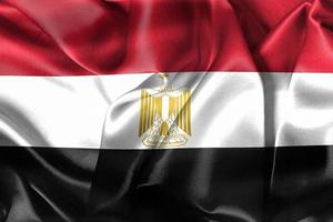 egyptisk flagga - realistiskt viftande tygflagga foto
