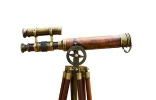 antik mässing teleskop foto