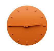 minimal orange klocka 2 45 fjärdedel till tre Klockan abstrakt minimalistisk vägg klocka 02 45 två fyrtio fem 3d illustration foto