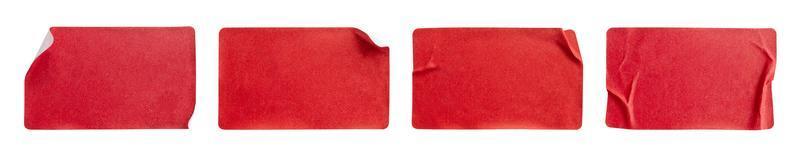 röd papper klistermärke märka uppsättning samling isolerat på vit bakgrund foto
