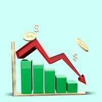 3d framställa Diagram gående falla och Välkommen kris foto