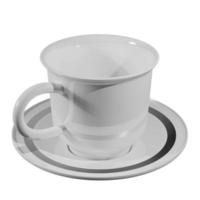 3d tolkning keramisk kaffe kopp isolerat bakgrund. foto