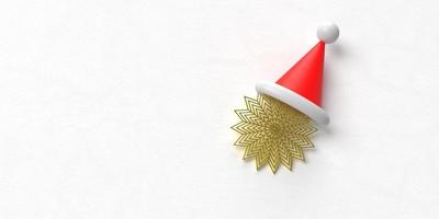 jul röd hatt snöflinga gyllene gul orange Färg symbol dekoration prydnad glad jul Lycklig ny år december vinter- hälsning säsong jultomten gåva firande festival händelse fest foto
