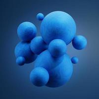 abstrakt blå 3d sfärer, kulor eller planeter - 3d illustration foto