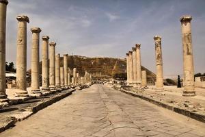 en se av de gammal roman stad av beit shean i Israel foto