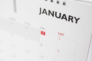 januari kalender sida med månader och datum företag planera utnämning möte begrepp foto