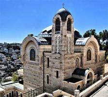 en se av de kyrka av st Peter på galicantu i jerusalem foto