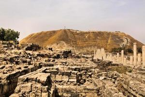 en se av de gammal roman stad av beit shean i Israel foto